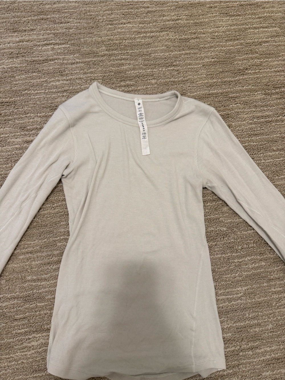 lululemon athletica Women's Ribbed Long-Sleeve Crewneck Top - bone